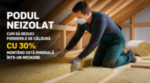 Podul neizolat al casei: Cum să reduci pierderile de căldură cu 30% montând vată minerală într-un weekend